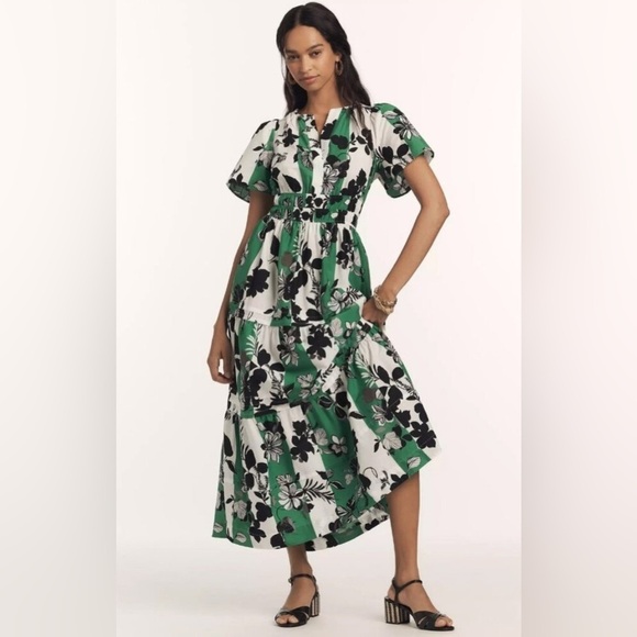 Anthropologie Dresses & Skirts - NWT! Anthropologie Green Floral The Somerset Maxi Dress - Size XL 🏈